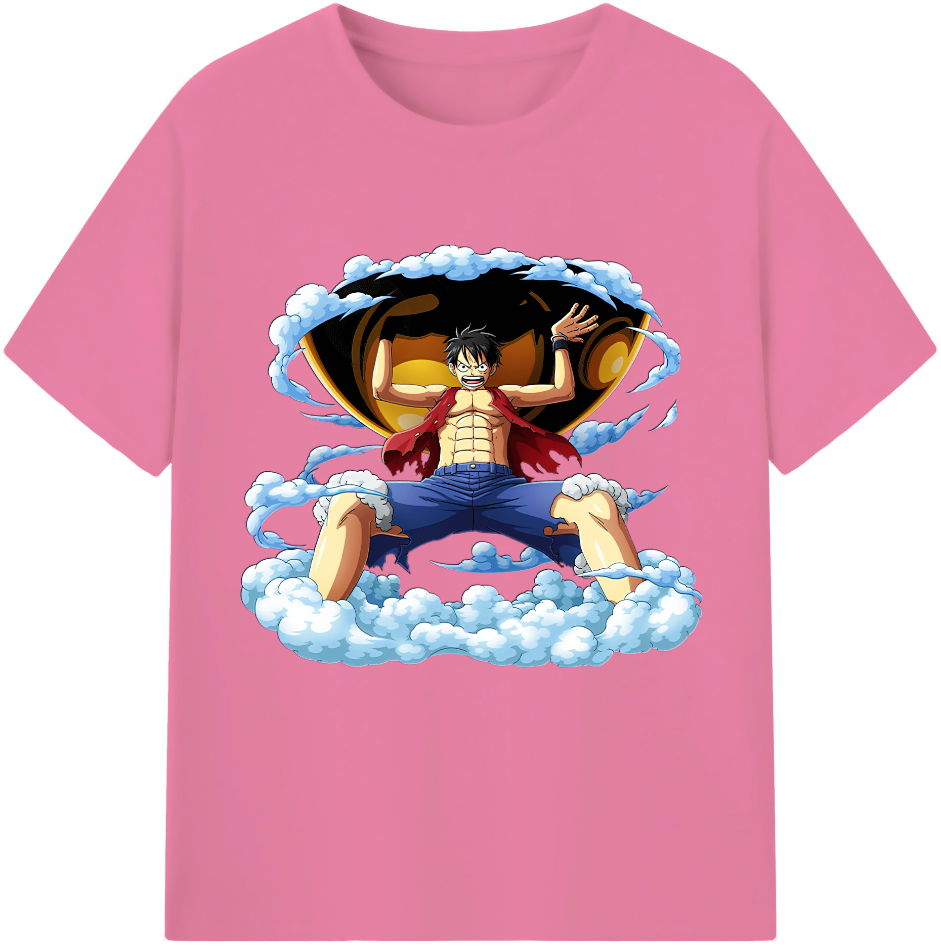 ワンピース モンキー・D・ルフィ ONE PIECE Monkey D. Luffy 綿100％半袖Tシャツ（フロントプリント）